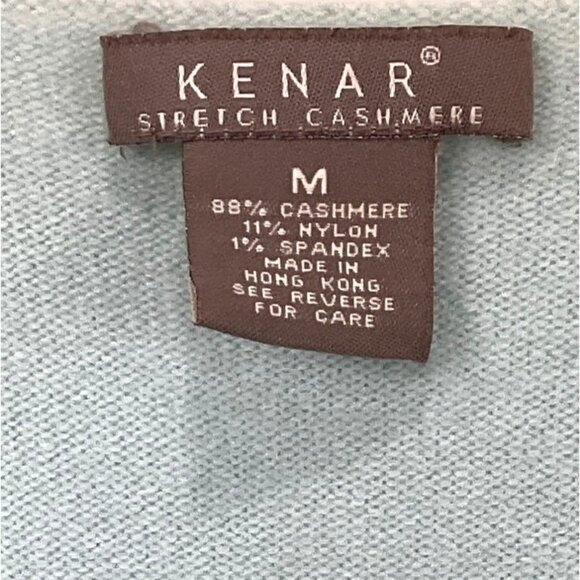 Kenar Medium Green Cashmere  V-neck Blue Long Sleeve Cashmere Sweater 10d - Picture 5 of 9